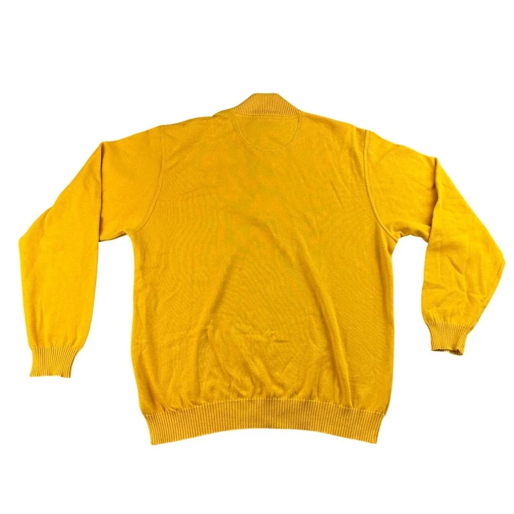 Paul & Shark Yachting Sweater Mens M Quarter Zip Yellow Watershed 100%‎ Cotton